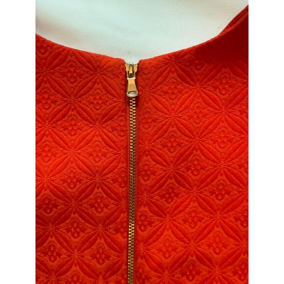 Cynthia Steffe Lola Sleeveless Fit Flare Dress Tangerine Textured Jacquard Sz 2 - Picture 6 of 14